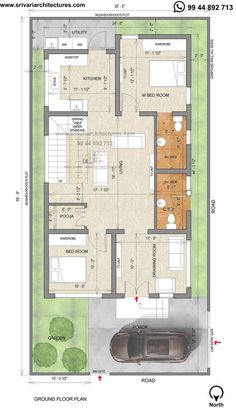 the floor plan for an apartment with two bedroom and living room, which is located on one