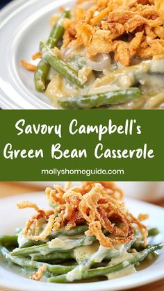 savory campbell's green bean casserole is an easy and delicious side dish