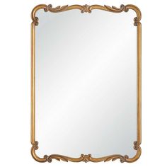 an ornate gold framed mirror on a white background