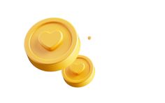 two yellow containers with hearts on them are next to each other in the shape of a heart