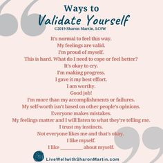 Validate Yourself, Sharon Martin, Overcoming Codependency, Therapy Website, Codependency Recovery, Everyone Makes Mistakes, Feeling Jealous, Healthy Communication, What Is Self