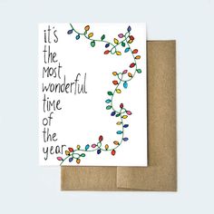 a card that says it's the most wonderful time of the year