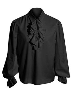 PRICES MAY VARY. Feature: long sleeve, ruffle cuff and front, loose fit, elastic lace cuff, white, black, M-2XL, unique medieval style. The acobite ghillie slim fit vintage shirt is stretchable, soft and breathable fabric, keep you body and muscle cool and dry. Suitable for cosplay, ringmaster, stage performance, masqueradee, casual wear , hip hop, streetwear or sports wear, beach, club active, party, gym, wedding, Dance etc. Color&Size: White, Black, Beige. Size M, L, XL, 2XL are available. Lig Mens Pirate Shirt, Medieval Halloween, Medieval Shirt, Victorian Cosplay, Victorian Shirt, Ruffle Lace Top, Pirate Shirt, Gothic Costume, Gothic Shirts