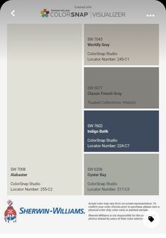 the color scheme for sherylin williams's new paint palette, which is available in