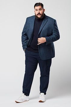 Plus Size Men Business Attire, Mens Business Casual Outfits Big Guys, Big Men Fashion Plus Size Formal, Plus Size Men Wedding Outfit, Plus Size Male Reference, Heavy Men Fashion, Plus Size Men Outfits Formal, Men Monochrome Outfit, Styles For Big Men