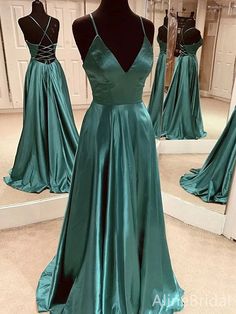 Elegant V-neck Spaghetti Strap A-line Long Prom Dress,PD38069 1. Material:satin,pognee.2. Color: it can be in custom color, please contact us and tell us dress number, then we will send you more colors to choose.3, Size: can do both standard size and custom size. If you need do custom sized dresses, please send us following measurements or leave a note when place an order.bust______ cm/inchwaist______cm/inchhip:_______cm/inchdress length:_______cm/inchshoulder to shoulder :_______cm/inch (measured from back of shoulder)shoulder to bust :_______cm/inch (measured from middle shoulder to nipple)shoulder to waist :_______cm/inch (measured from middle of shoulder to natural waist)shoulder to floor with shoes on :_______cm/inch (length from middle of shoulder over nipple to floor with shoes on)n Green Satin Prom Dress, Satin Long Prom Dress, Green Formal Dresses, Graduation Dresses, Cute Prom Dresses, Backless Prom Dresses, Pretty Prom Dresses, Custom Size Dresses, فستان سهرة