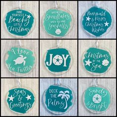 six christmas ornament ornaments with different sayings