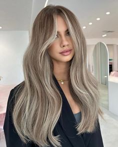 Krystal Donaldson on Instagram: "UNREALLLLL ❤️‍🔥 Back in salon today and it felt so gooooood to be back in my favourite place w/ my favourite gals 🥰🙏🏻 . colour @grace.luxelabel.hair  extensions / styling @krystal.luxelabelhair  assistant @olivia.luxelabel.hair  . . . . #perthhairextensions #hairextensionist #beigebrown #haireducation #hairoftheday #wavedhair #bouncyhair" Brondesbury Hair, Olivia Attwood Hair, Bronde Long Hair, Aspyn Ovard Hair, Ash Blonde Hair Colour Ideas, Cool Tone Hair Color, Cool Tone Hair, Dark Ash Blonde Hair Color, Cool Tone Hair Colors