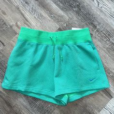 Loose Fit, High Rise Brand New With Tags! Nike Green Cotton Bottoms, Nike Casual Stretch Shorts, Casual Stretch Nike Shorts, Green Nike Shorts For The Beach, Nike Green Shorts For Spring, Nike Green Short Bottoms, Nike Green Short Length Bottoms, Nike Pro Spandex Shorts, White Nike Shorts