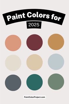 the color palette for paint colors for 2055