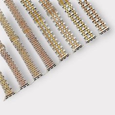 Introducing the Stainless Apple Watch Band Designed for individuals who appreciate a blend of Silver-Gold jewelry in their accessories. Easy to adjust to ensure a comfortable fit, this watch band is available in sizes 38/40/41MM or 42/44/45/49MM to accommodate all Series of Apple Watches. Apple Watch Series 10 (42MM)-(46MM) Highlight your style with this beautiful watch band that effortlessly combines sophistication and functionality. Key features include a seamless stainless steel construction Modern Rectangular Rose Gold Watch Bands, Gold Adjustable Watch Accessories, Rectangular Metal Bracelet Strap Watch Bands, Metal Rectangular Watch Bands With Bracelet Strap, Apple Watch Stainless Steel, Apple Watch Stand, Handmade Watch Bands, Silver Gold Jewelry, Apple Watches