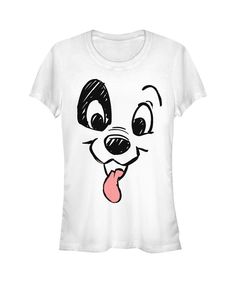 a white t - shirt with an image of a dog's face on it