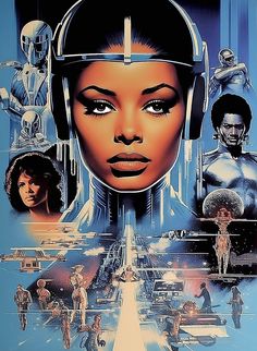 a movie poster for the film star wars ii, featuring an image of a woman with headphones on