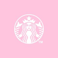 the starbucks logo on a pink background