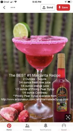 the best margarita recipe with raspberry and ginger syrup is ready to be served