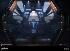 the interior of a sci - fi space station