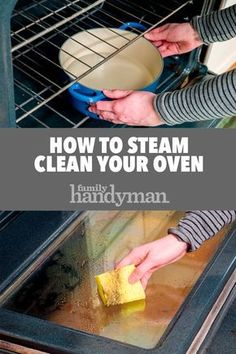 a woman cleaning an oven with a sponge