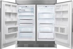 an open refrigerator with its doors wide open