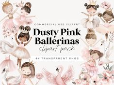 the pink ballerinas clipart pack is available for commercial use in this package