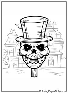 a skull with a top hat on it's head