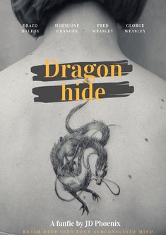 the back of a woman's neck with a dragon tattoo on it