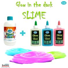 glow in the dark slime and glow glue are on sale for $ 3 99