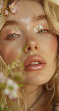 Makeup Natural Goddess Makeup, Soft Spring Makeup Looks, Soft Whimsical Makeup, Magic Makeup Looks, Ethereal Photoshoot Nature, Galadriel Makeup, Whimsical Makeup Looks, Natural Fairy Makeup, Ethereal Aesthetic Makeup