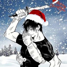 Toji Fushiguro Christmas Pfp, Toji Christmas Pfp, Jjk Christmas Icons, Christmas Jujutsu Kaisen, Toji Christmas, Jjk Christmas Pfp, Jjk Christmas, Togi Fushiguro, Christmas Anime