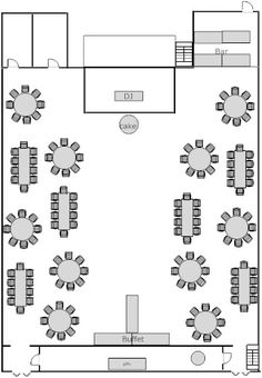 a floor plan for a restaurant with tables and chairs