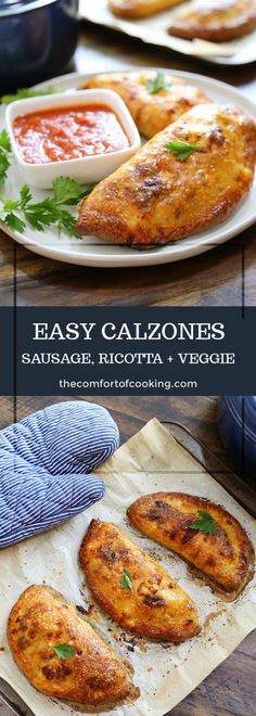 easy and tasty calzonees with sausage, ricotta and eggplant