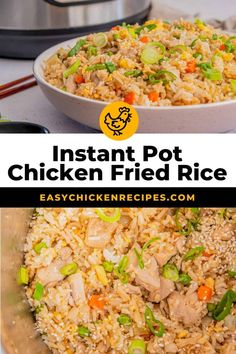 an easy instant pot chicken fried rice recipe