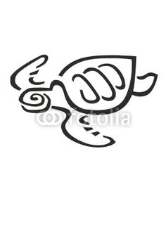 a black and white line drawing of a turtle with its head in the air, on a