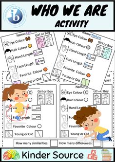 an activity sheet for children to learn who we are