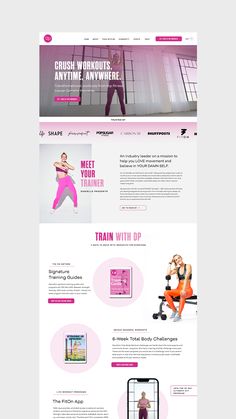 the website is designed to look like it has an image of a woman doing exercises