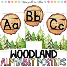 woodland alphabet posters with trees and letters