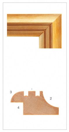 an image of wooden frames with measurements for each frame and the top half cut out