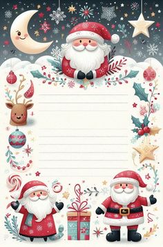 a christmas letter with santa claus and reindeers