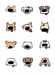 an image of dog stickers on a white background