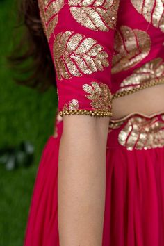 Rani Pink Blouse Designs, Basic Blouse Designs, Long Blouse Designs, Simple Saree Designs