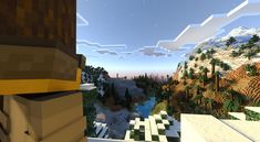 an image of a mountain scene in minecraft