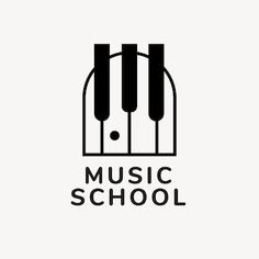 music school logo with piano keys