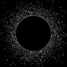 an abstract black and white background with small stars in the center, as well as a circle