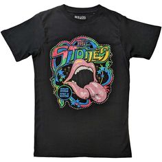 An official licensed The Rolling Stones Unisex Embellished T-Shirt featuring the 'Some Girls Neon Tongue' design motif. This high quality Embellished T-Shirt is available in a faded black colorway. High quality on-trend t-shirt with eye-catching Diamante embellishments. Features front printing. Rocker Tank Tops, Audi A5 Coupe, Rocker Tank, Mens Items, Rolling Stone, Short Styles, Band Merch, Some Girls, Severe Weather