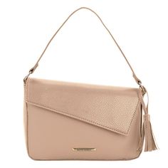 Take on the trends when you accessorize with this Alexis Bendel Camryn Asymmetrical Flap Handbag. Take on the trends when you accessorize with this Alexis Bendel Camryn Asymmetrical Flap Handbag. DETAILS 7"H x 10"W x 3"D Handle: 5'' drop Strap length: 27" Removable shoulder strap Magnetic snap closure Gold-tone hardware Interior: 1 zip pocket Phone pocket: 6' Exterior: 1 back zipper pocket TasselCONSTRUCTION & CARE Pebblegrain polyurethane Lining: polyester Wipe clean Imported Size: One Size. Co Chic Blush Bag For Parties, Chic Blush Bag For Party, Chic Blush Party Bag, Blush Evening Bag With Adjustable Strap, Spring Blush Bag With Detachable Strap, Chic Blush Shoulder Bag For Spring, Chic Blush Bag With Gold-tone Hardware, Evening Blush Shoulder Bag With Adjustable Strap, Blush Rectangular Shoulder Bag For Spring