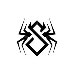 an abstract black and white logo with the letter s in it's upper half