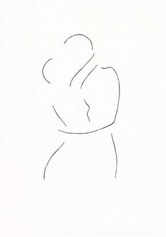 a black and white drawing of a woman's face with her hand on her shoulder