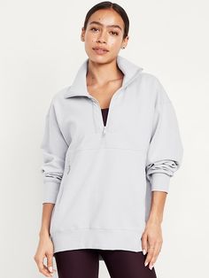 Dynamic Fleece Half-Zip Tunic | Old Navy Old Navy Dynamic Fleece, Athleisure Half-zip Tops With Pockets, Oversized Half-zip Top With Pockets, Cozy Half-zip Top With Pockets, Sporty Funnel Neck Top With Pockets, Old Navy Women, New Wardrobe, Big And Tall, Active Wear Tops