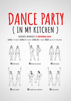 a poster with instructions to dance party in my kitchen