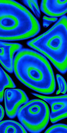 blue and green abstract shapes are shown in this image