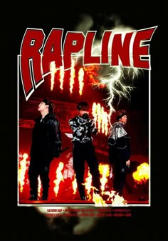 rapline magazine cover featuring two young men standing in front of fire and lightnings